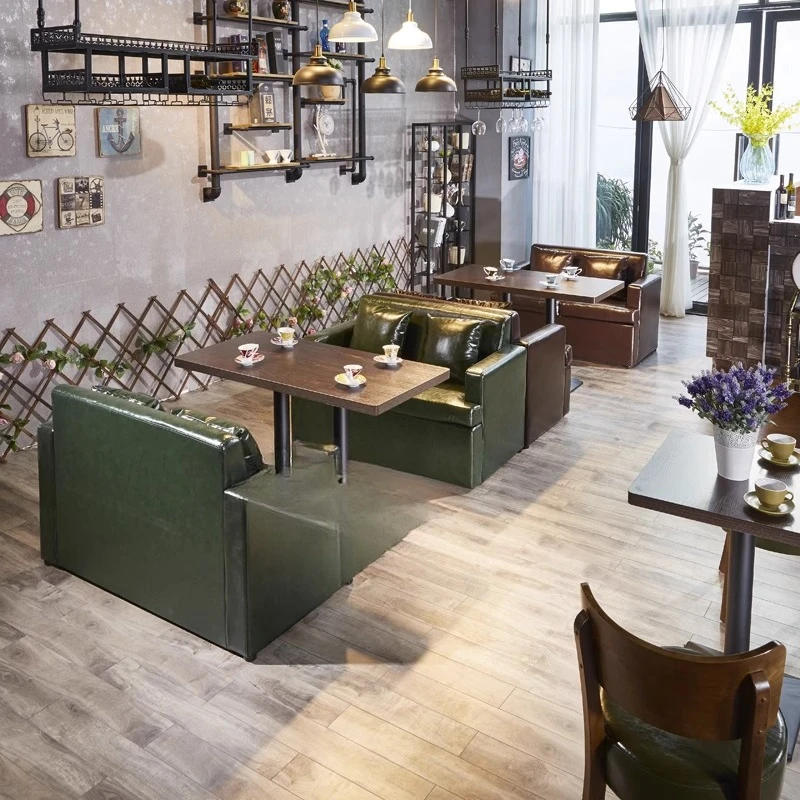 Retro Western Restaurant Cafe Sofa Tables and Chairs Fried Chicken Snack Shop Tables and Chairs