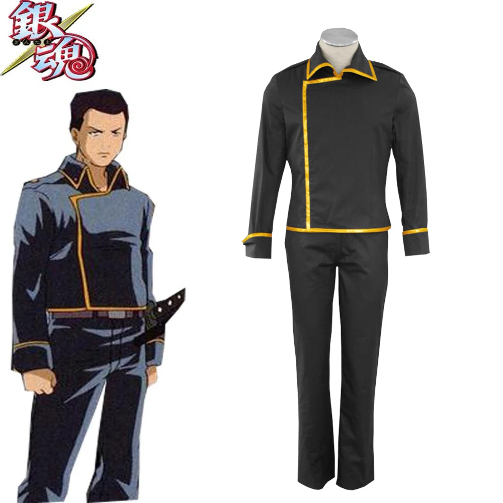 

Anime GINTAMA Hijikata Toushirou Kondou Isao Cosplay Costume Shin Sen Gu Mi Black Team Uniform Halloween Carnival Party Suit