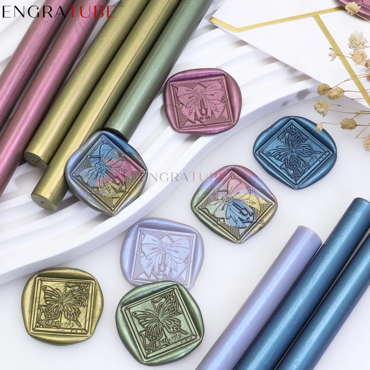 

10pcs DIY Seal Wax Sticks Aurora Series 26 Colors Melting Glue Gun Sealing Wax For Wedding Party Invitation Gift Decoration Tool