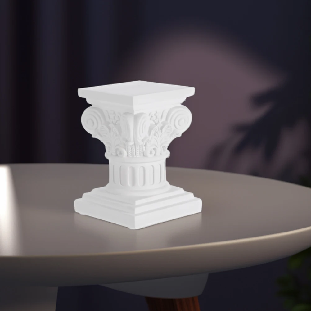 

2Pcs Resin Roman Column Pillar Stand Small White Holder Wedding Table Centerpieces Classic Greek Decorative Home Event