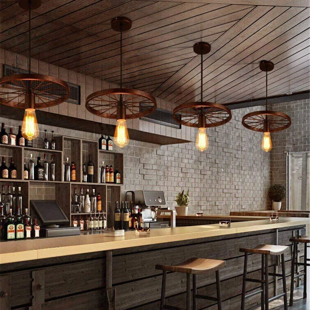 Industrial Vintage Rust Chandeliers Hanging Lights Ceiling Metal Pendant Lamps for Home Living Room Kitchen Restaurant Bar Decor
