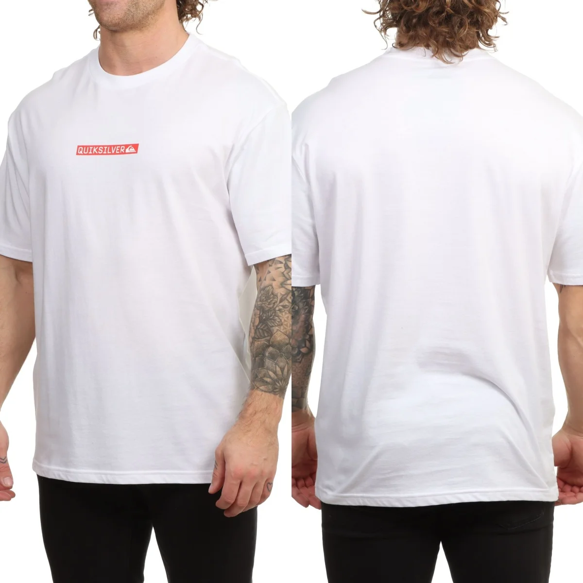 Seltenes Quik Surfing T-Shirt mit silberner Grafik aus Baumwolle, Unisex, Sommer, kurzärmelig, modisches Marken-T-Shirt, luxuriöses, lässiges Vintage-T-Shirt – Detail 7