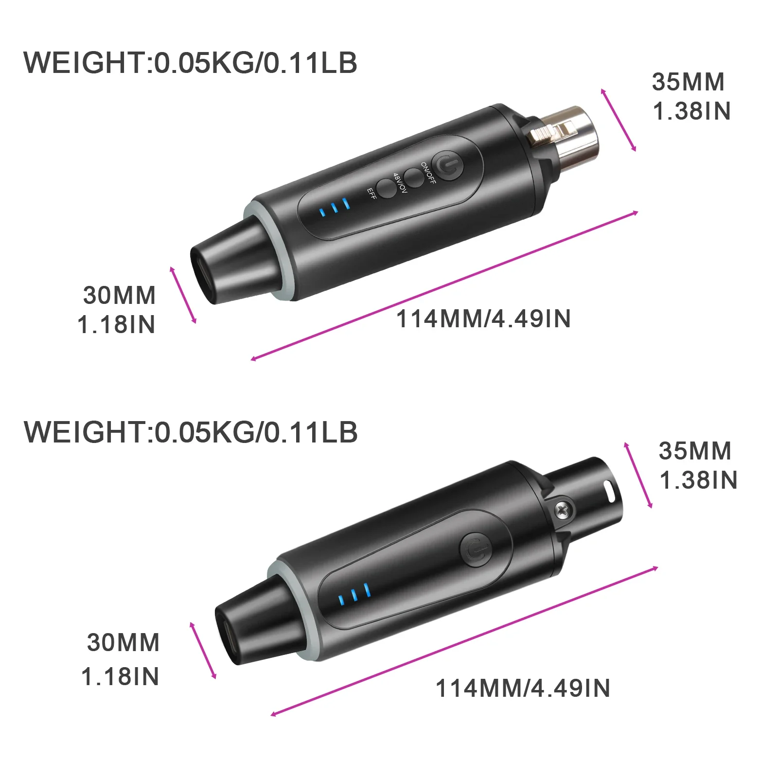 Trasmettitore e ricevitore Wireless MA2 XLR adattatore per microfono trasmettitore microfono cablato a Wireless digitale