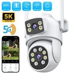 10MP 5K PTZ WiFi IP 카메라 보안 보호 듀얼 렌즈 스크린 컬러 나이트 비전 자동 트랙 CCTV 감시 카메라 O-KAM Pro