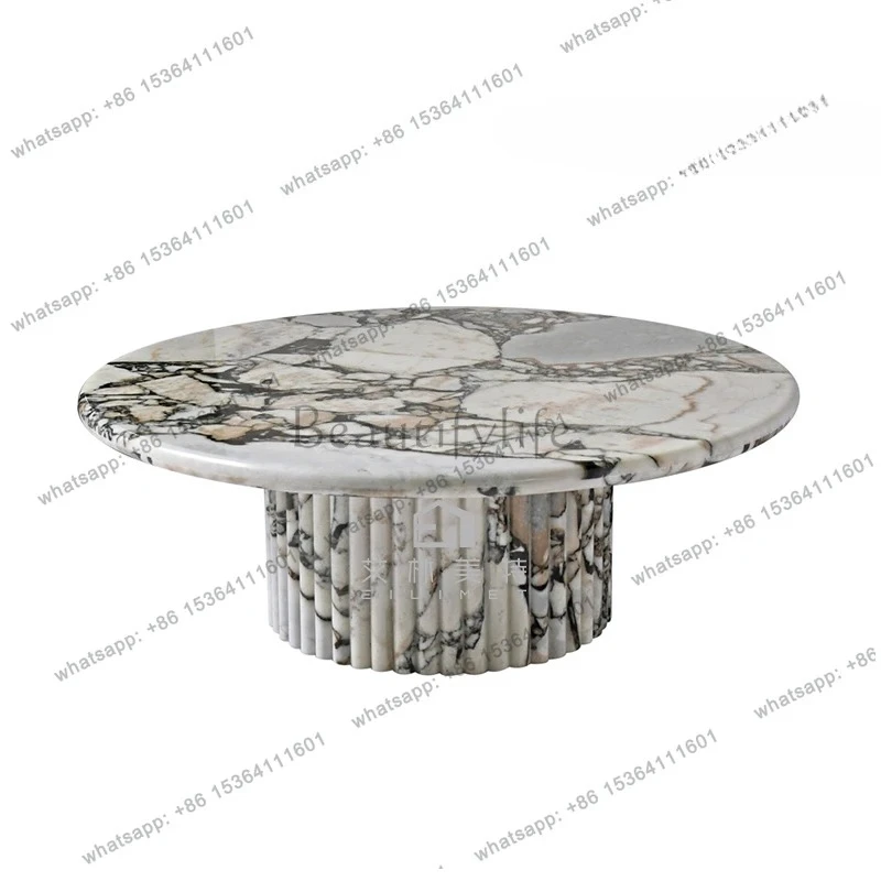 Italian light luxury natural marble coffee table living room minimalist modern home designer high-end creative