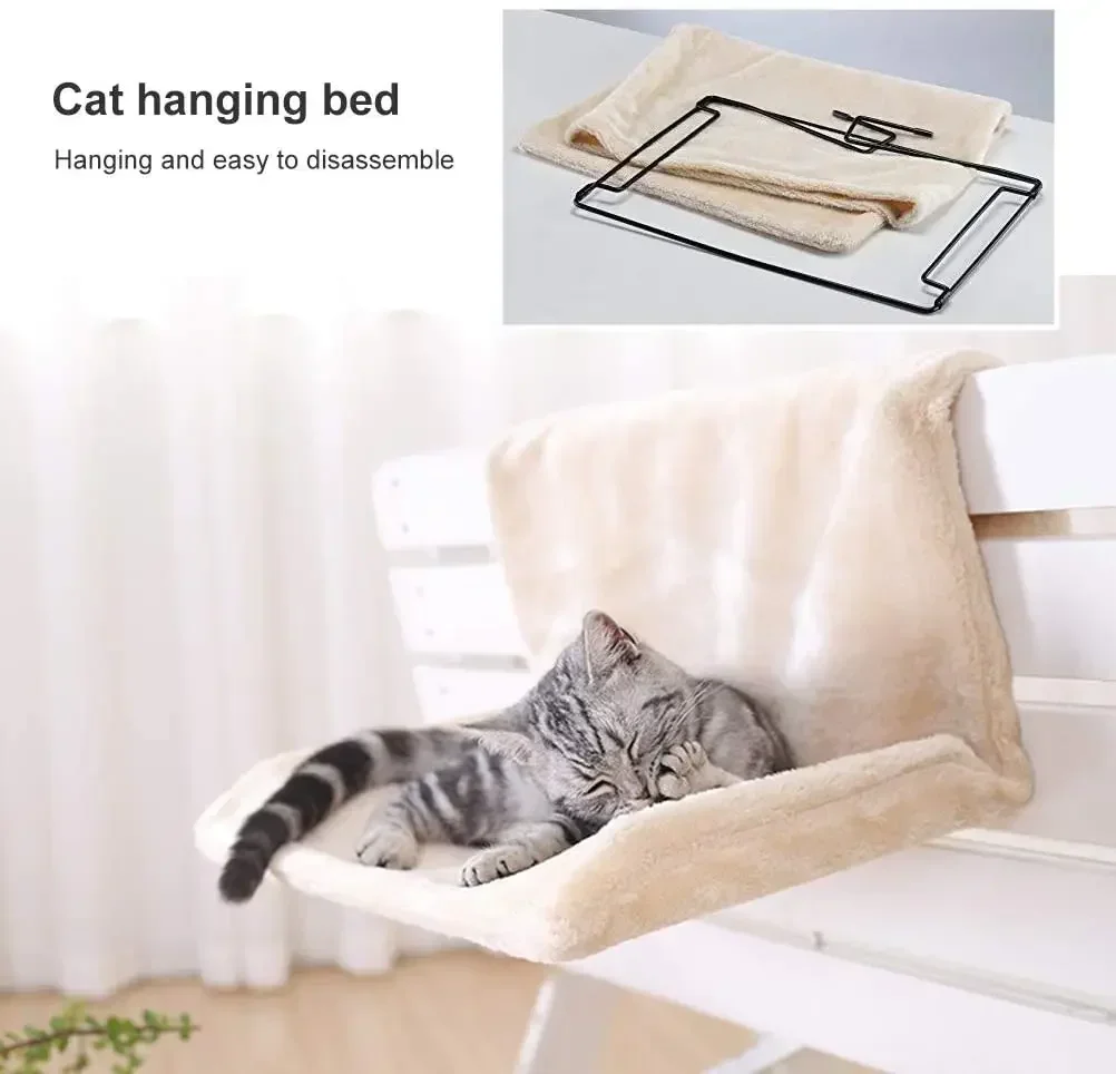 Imagem -02 - Hammock Suspenso Removível para Pet Cama para Banco do Radiador Ninho de Gatinho Forte Estrutura de Metal Durável Acessórios de Gato