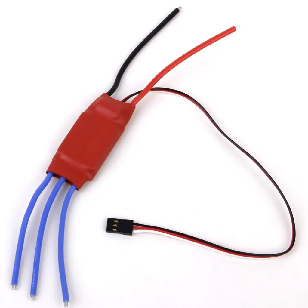 30A Simonk Firmware Brushless ESC Red Metal Plastic High Refresh Rate Crystal Oscillator for FPV Drone Use