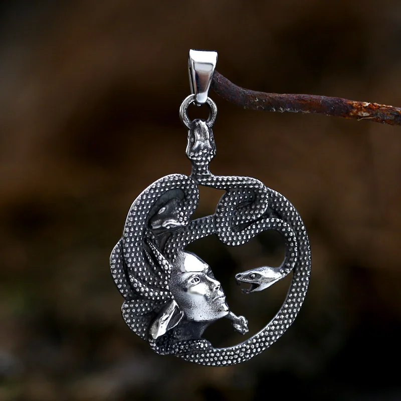 Beier New Arrvial Stainless Steel Unique Ancient Greek Mythology Woman Snake Medusa Pendant For Men Women Vintage Jewelry