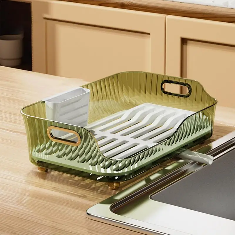 Dish Drying Rack For Kitchen Counter Large Dish Rack Rustproof Dish Drainer With Utensil Holder For Sink