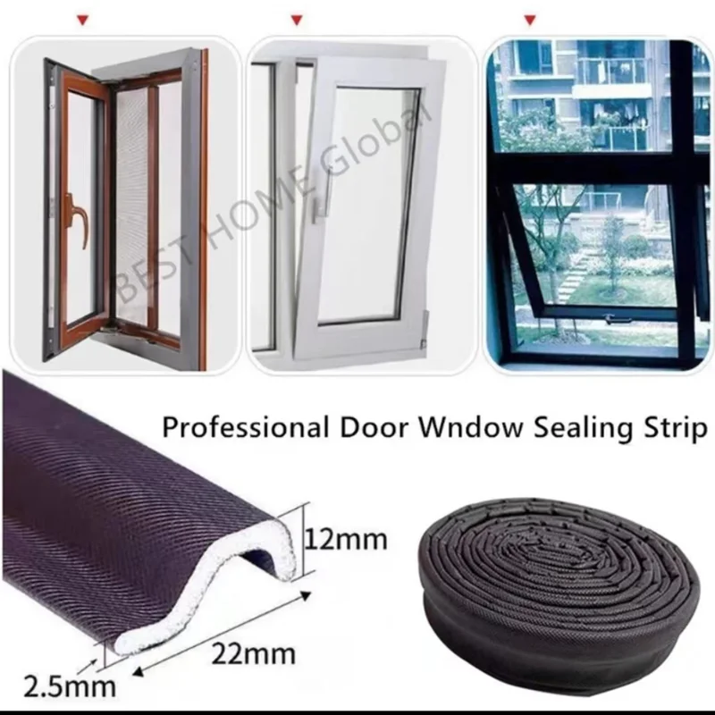 20M Self Adhesive Casement Window Door Sealing Strips Wearable Seal Foam Tape Acoustic Waterproof Dustproof Weather Stripping