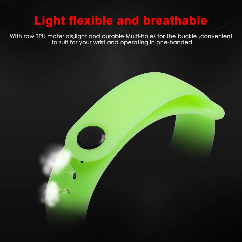 YAYUU Luminous ซิลิโคนสำหรับ Xiaomi Mi Band 7 6 5 ,เรืองแสงใน Dark เปลี่ยนสร้อยข้อมือสำหรับ Mi Band 7 6 5