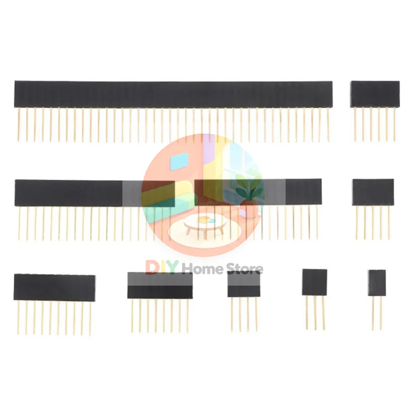 11mm Single Row Female PCB Pin Header 10Pcs 2.54mm Pitch Long Pins Socket for Electronic Prototype Development Use