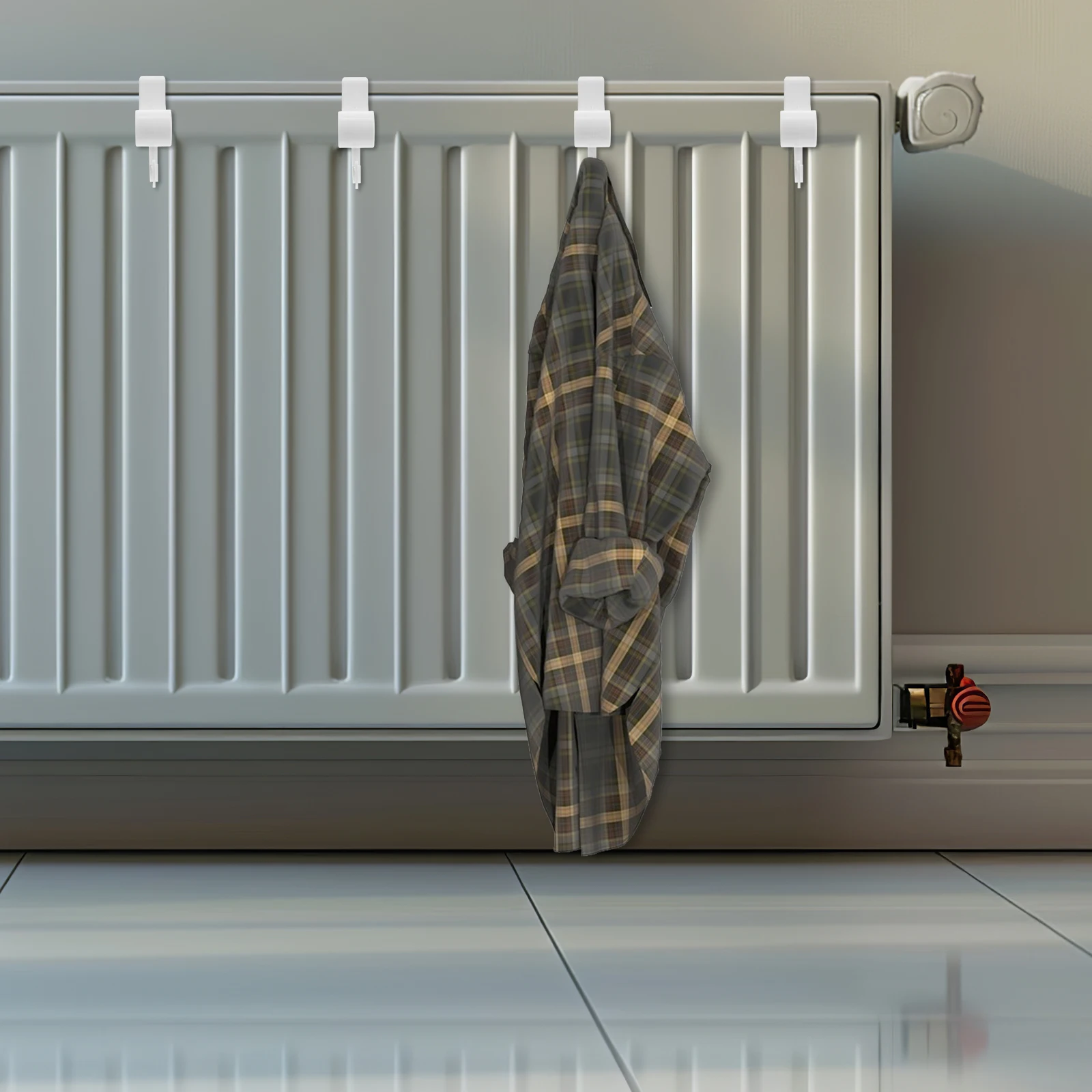 

2Pcs Heated Towel Rack Radiator Clothes Drying Hangers Plastic Space Saving Bathroom Storage Stand Rack for Drying Clothes