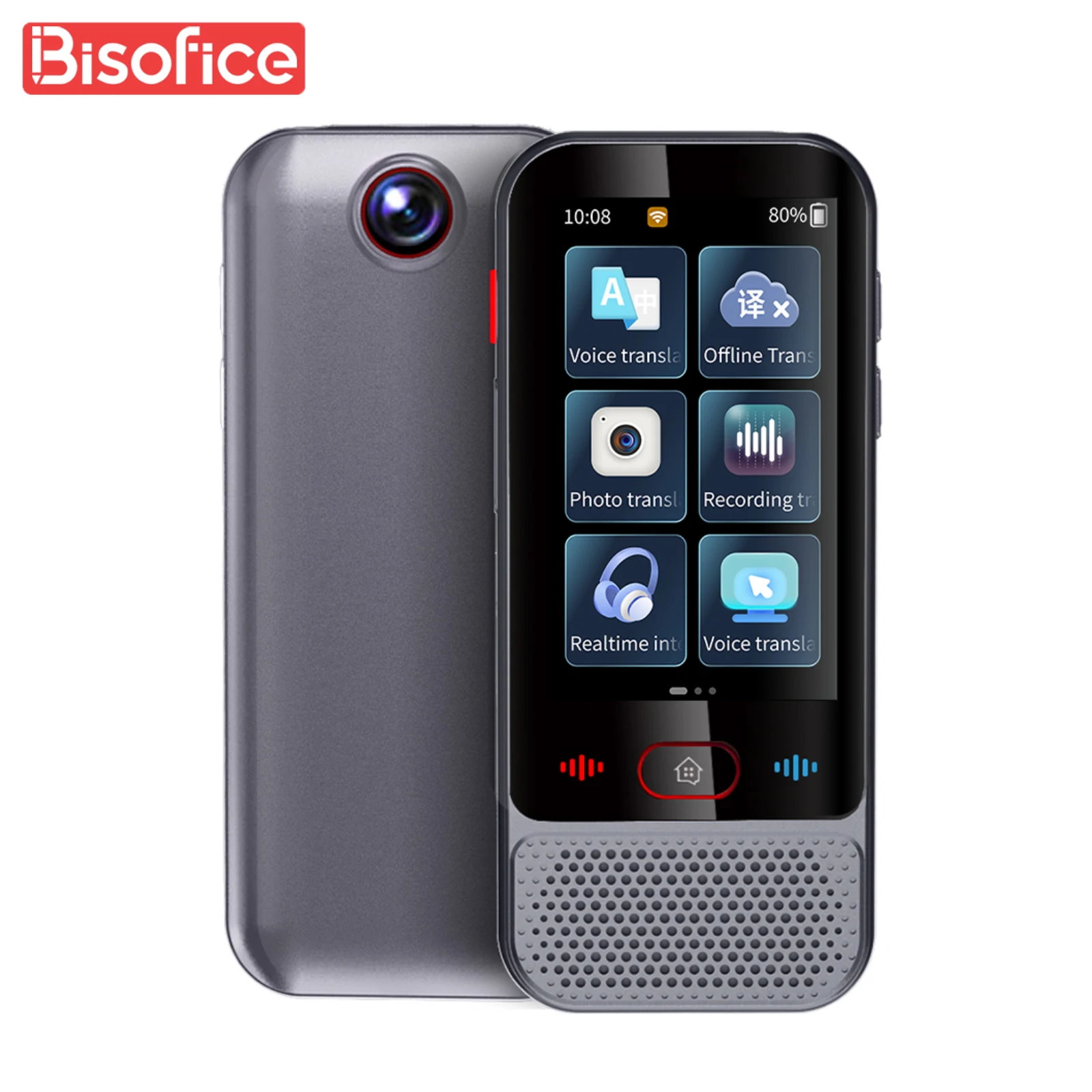 Bisofice 휴대용 음성 통역 장치, 139 외국어 번역 지지대, 텍스트 사진 번역