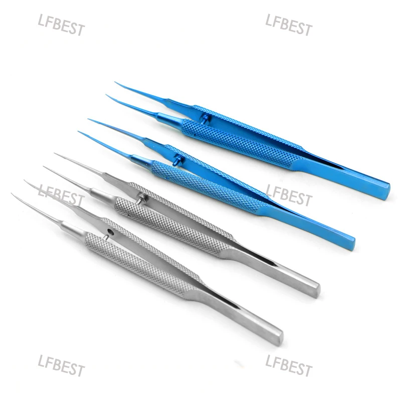 

Stainless Steel Eye Microtweezers Platform Tweezers Straight Angle Fine Microtweezers Double Eyelid Tool 0.3mm