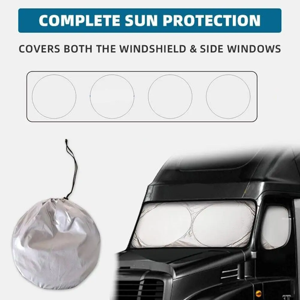 

Auto Sun Visor Windshield Sunshade Truck Sun Blocker Protector For Semi Commercial Big Rig Truck 240T Parasols L5I3