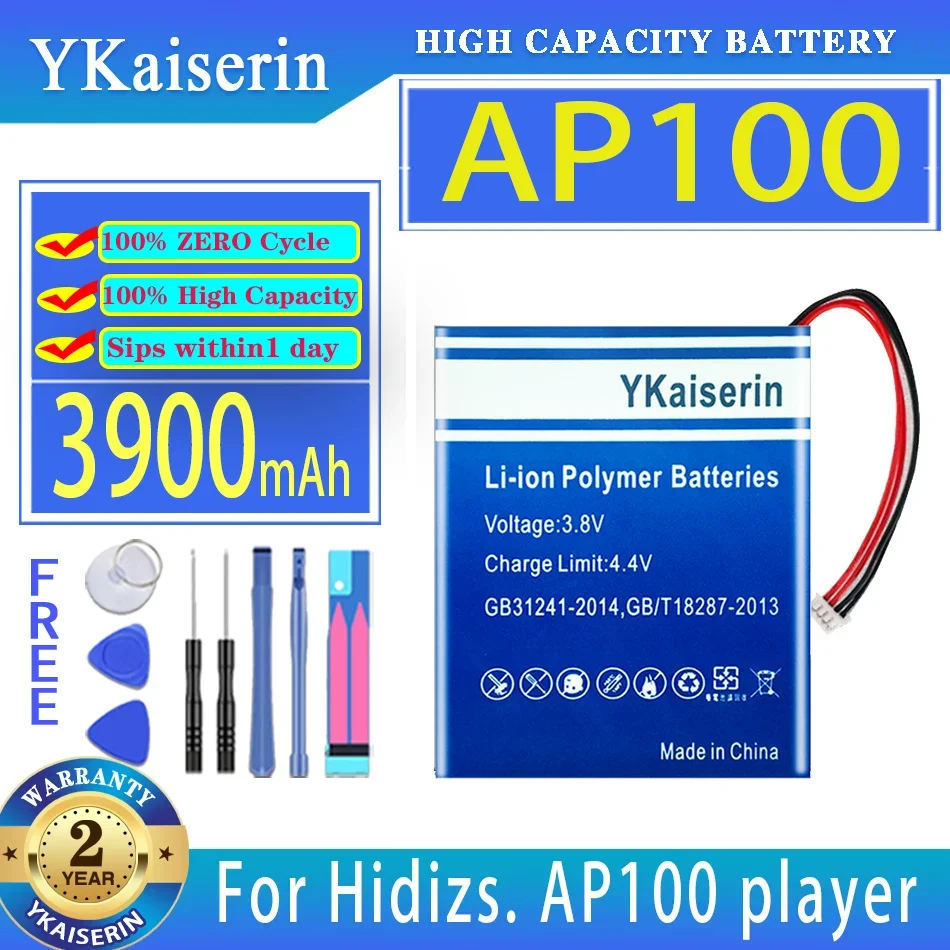 

YKaiserin Battery 3900mAh For Hidizs. AP100 player Digital Bateria