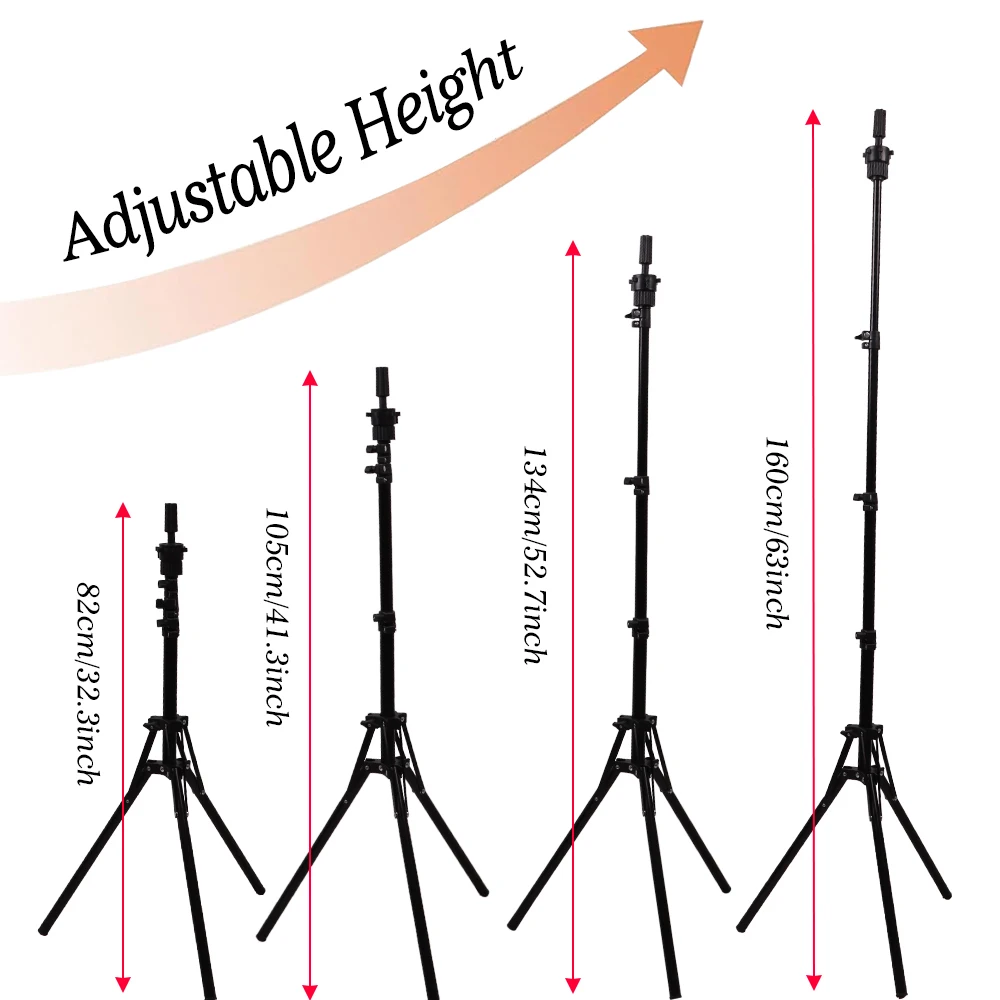 Plussign Wig Stand Tripod With Head 22inch-25inch Canvas Wig Head For Wigs Adjustable Wig Stand Tripod For Wigs Making Display