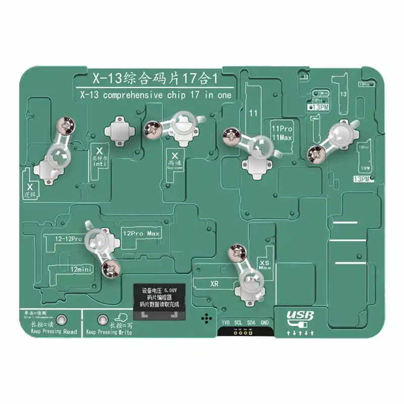 YCS chip test stand Apple iPhoneX-13PM 17 in 1 test stand Chip Reading and Writing Test Stand