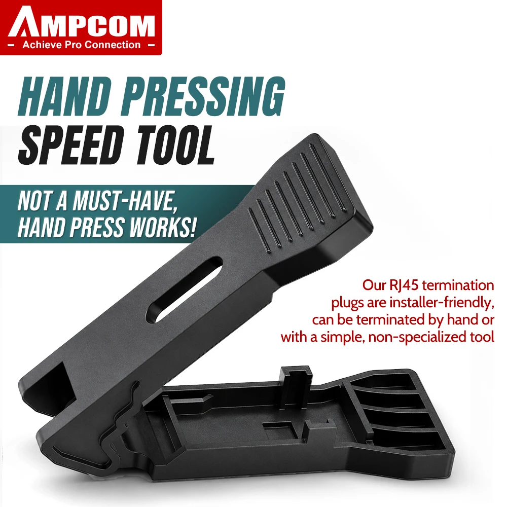 AMPCOM Hand Press Speed Tool Spesialized For AMPCOM Screw Type Field Termination Plug CAT6A CAT6 RJ45 Connectors