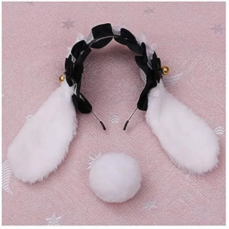 

Rabbit Ear Headgear Headband Accessories Set Plush Lolita Headband Comics Cosplay Props