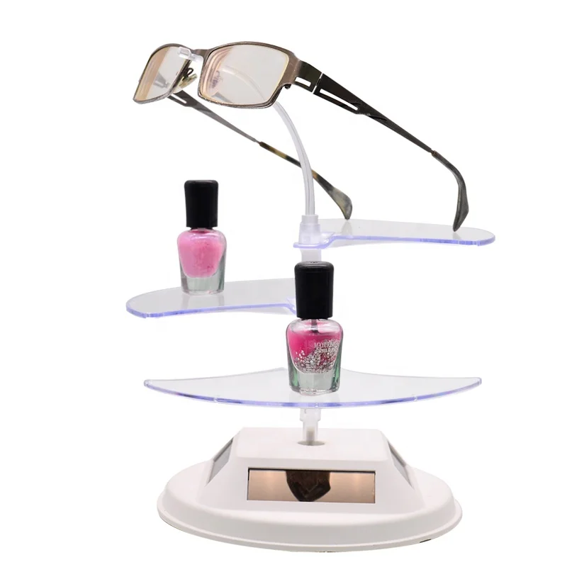 

White acrylic rotating locking glasses display stand