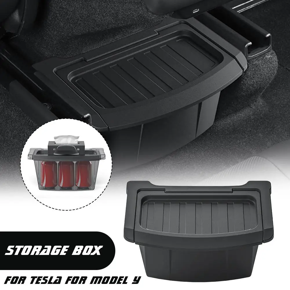 

For Tesla Model Y Juniper / Launch 2025 Rear Center Box Storage Console TPE Organizer Tray Floor Interior Accessories Backs F6G3