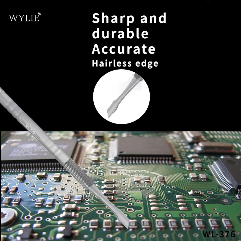 WYLIE-rascador de estaño profesional de acero inoxidable, mango ergonómico antideslizante y hoja de alta dureza para limpieza de pasta de soldadura PCB