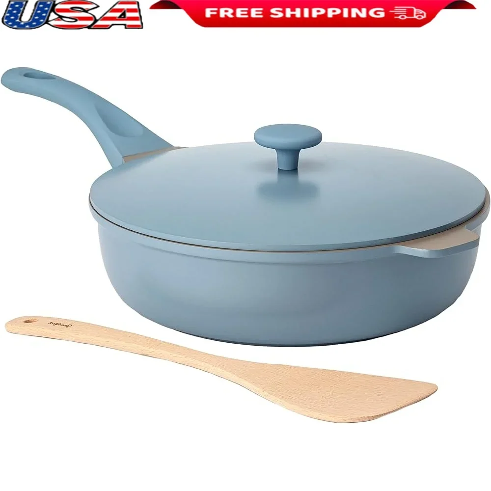 

All-in-One Nonstick Deep Dish Pan Cookware Multilayer Cast Aluminum Dishwasher Safe Versatile Skillet Stockpot Frying Sautéing