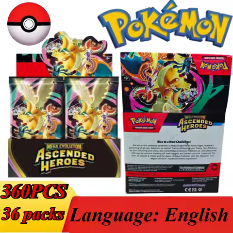 Pokemon TCG Ascended Heroes Booster Box English Mega Evolution Dragonite Theme Rare Holographic Trading Cards Collection Gift