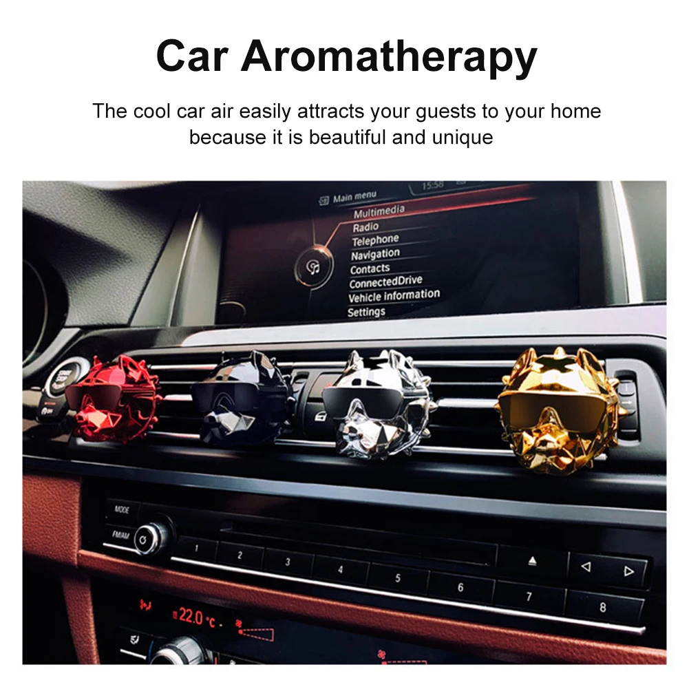 

Exquisite Bulldog Car Air Fresheners Vent Clip Auto Internal Vent Fragrance Scent Odor Diffuser Interior Ornament Decor