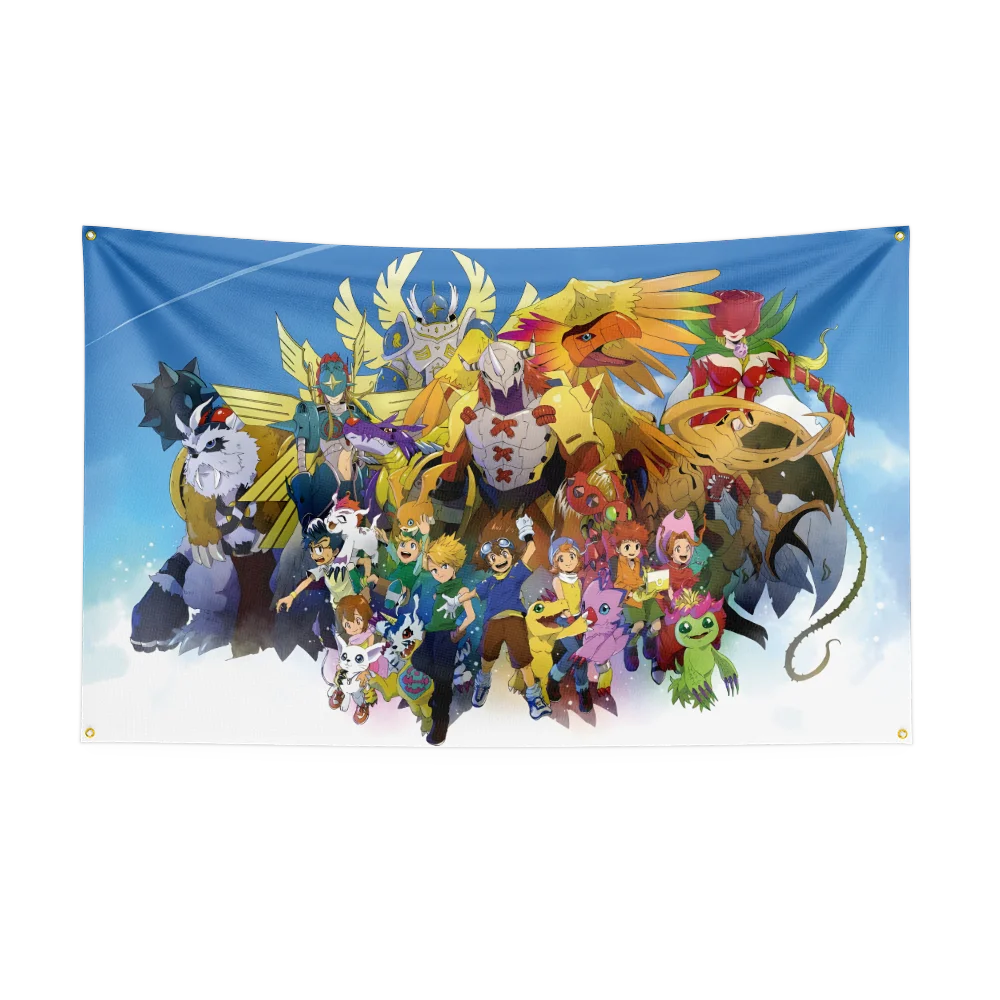 90X150CM D-Digitals-Monsters D-Digimons Flag Polyester Digital Printed Game Tapestry Curtain For Decor