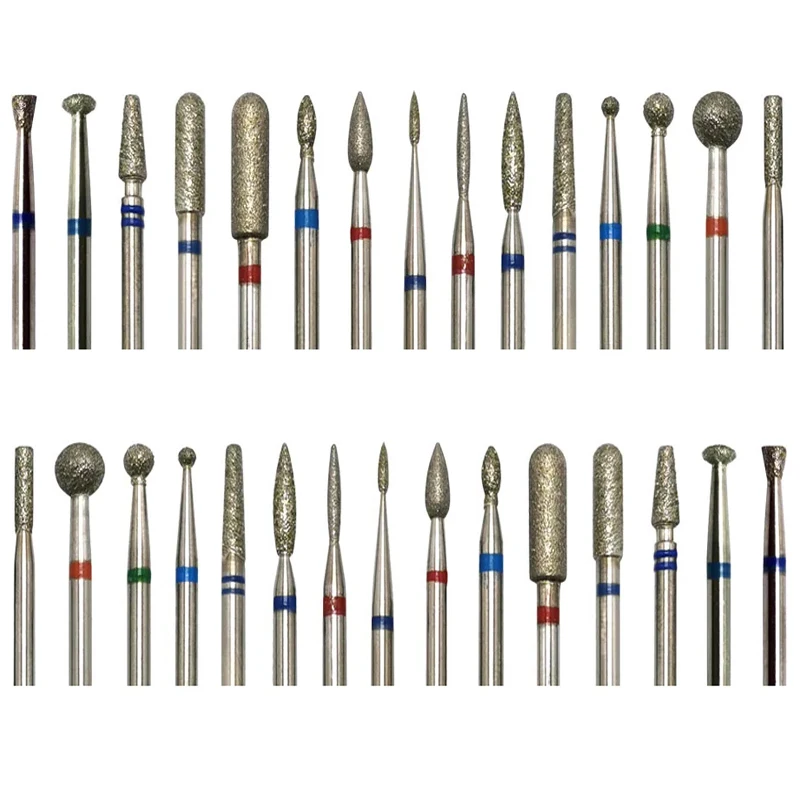 Brocas de unhas cortadores de diamante para manicure cutícula rebarbas fresa para pedicure unhas acessórios ferramentas