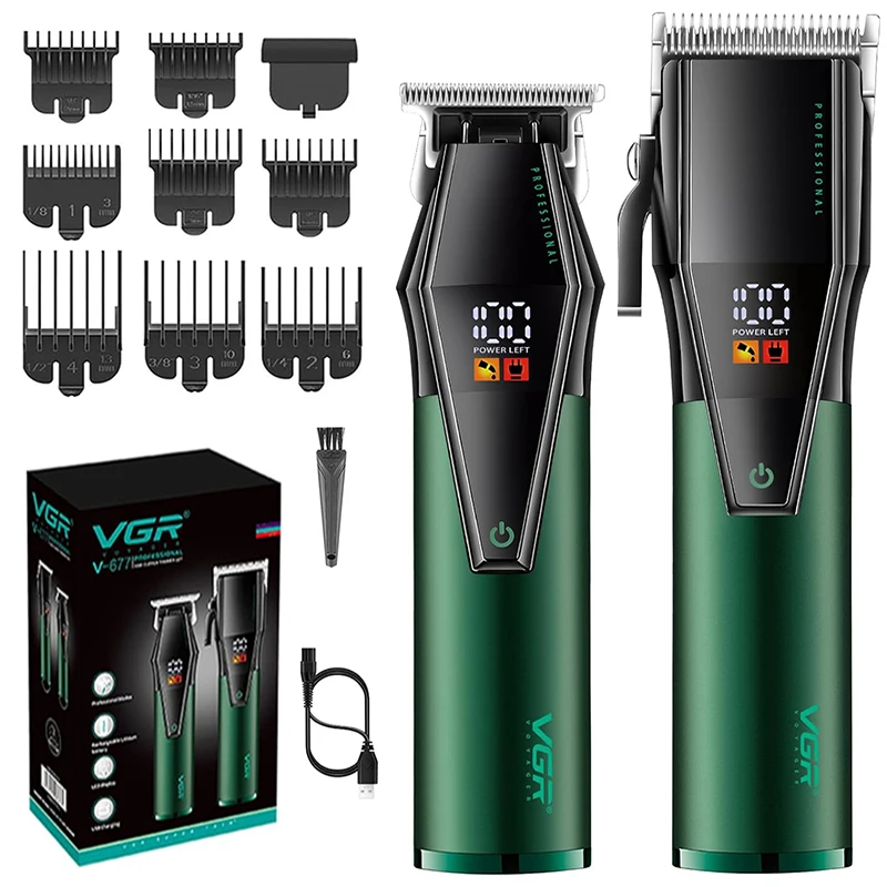 Original VGR Combo Kit Men's Hair Trimmer For Beard Electric Beard Hair Clipper Rechargeable Hair Cutter Machine Haircut