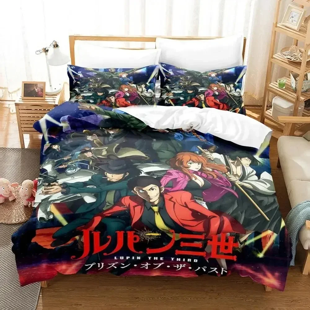 Anime Lupin Third Mine Fujiko Bedding Set Boys Girls Twin Queen Size Duvet Cover Pillowcase Bed Kids Adult Home Textileextile