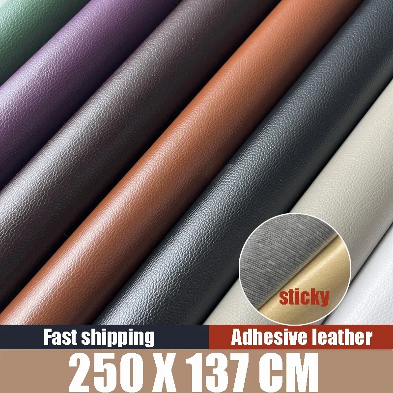 250X137CM PU Leather Self Adhesive Leather Fix Subsidies Simulation Skin Back Since The Sticky Rubber Patch Leather Sofa Fabrics