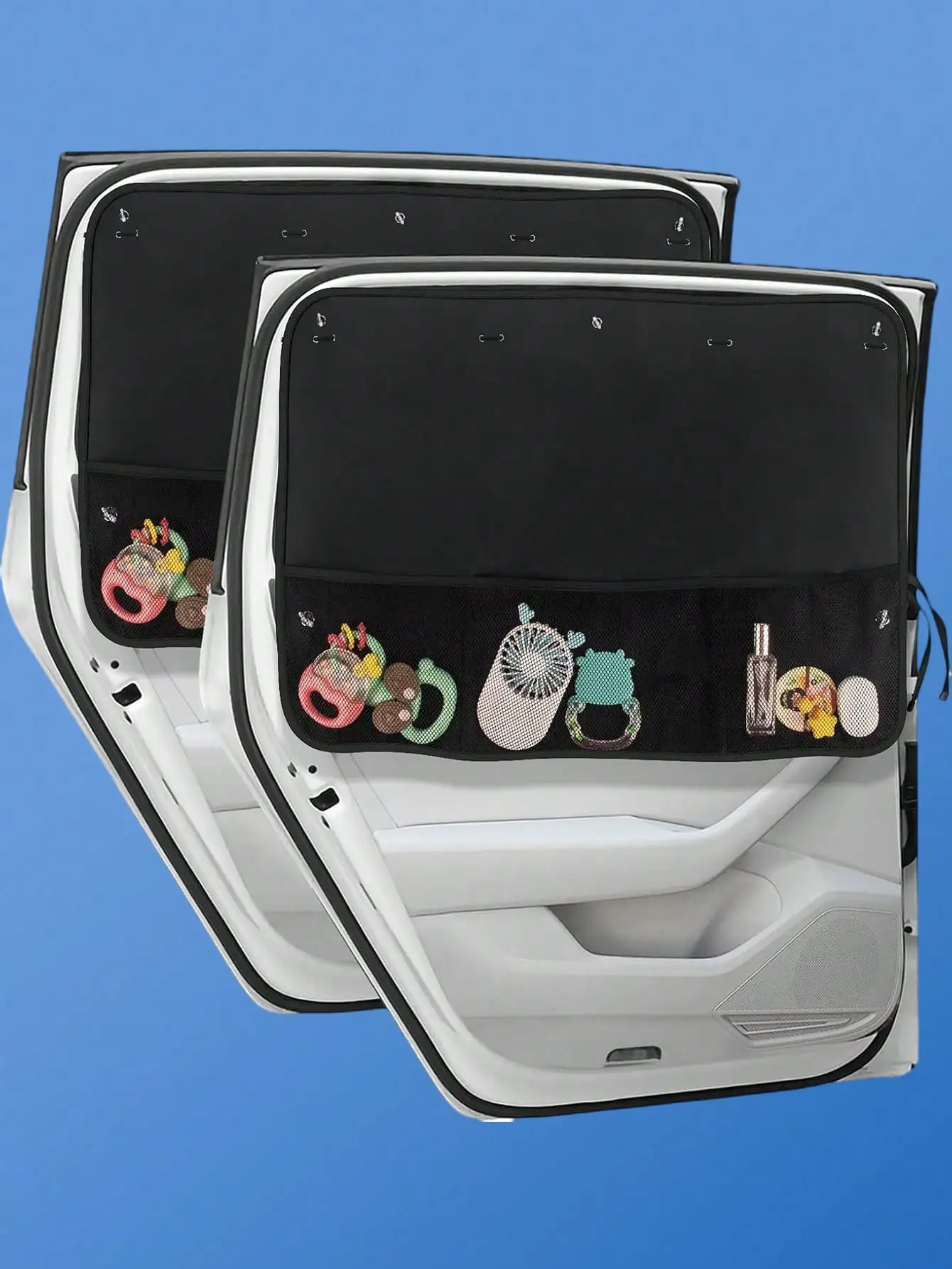 

2 Pcs Car Side Window Sunshades with Storage Bag - Blocks Sunlight, Protects Privacy, Keeps Cool, Universal Fit for Most Cars