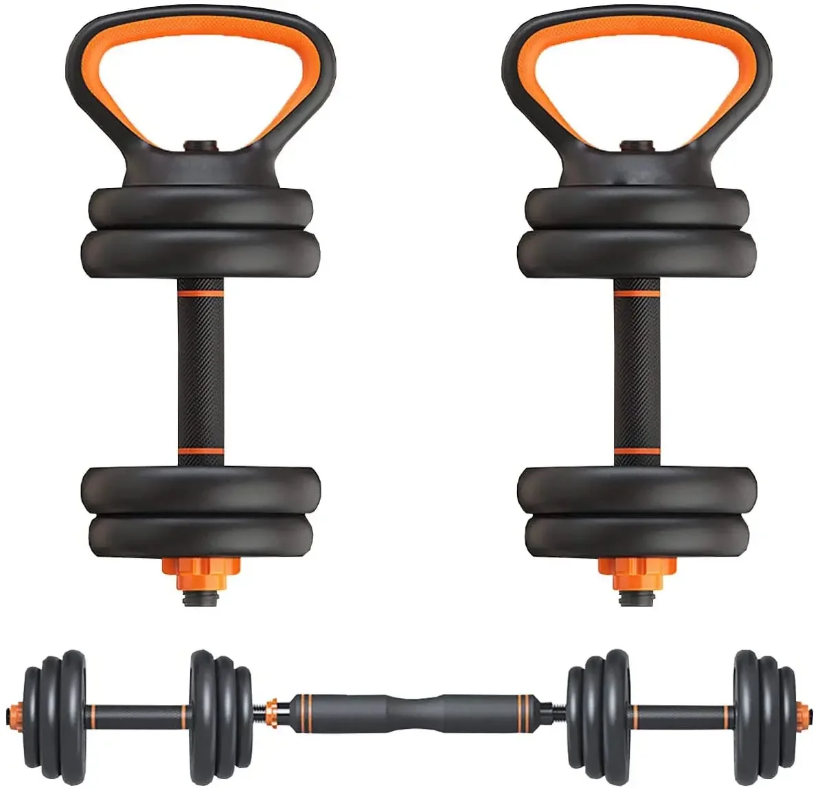 

Multi Functional body workout home 6 in 1 Combinations gym equipment adjustable dumbbell set with kettlebell bar