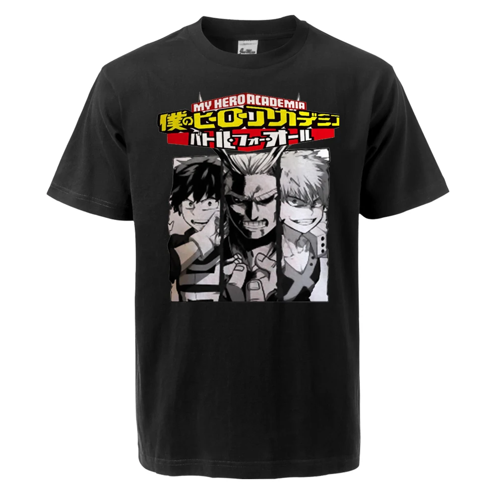 My Hero Academia Deku Bakugou All Might Anime 2024 Summer Unisex Tshirt Hip Hop Crew Neck Top Tees Unisex Short Sleeved T-Shirt