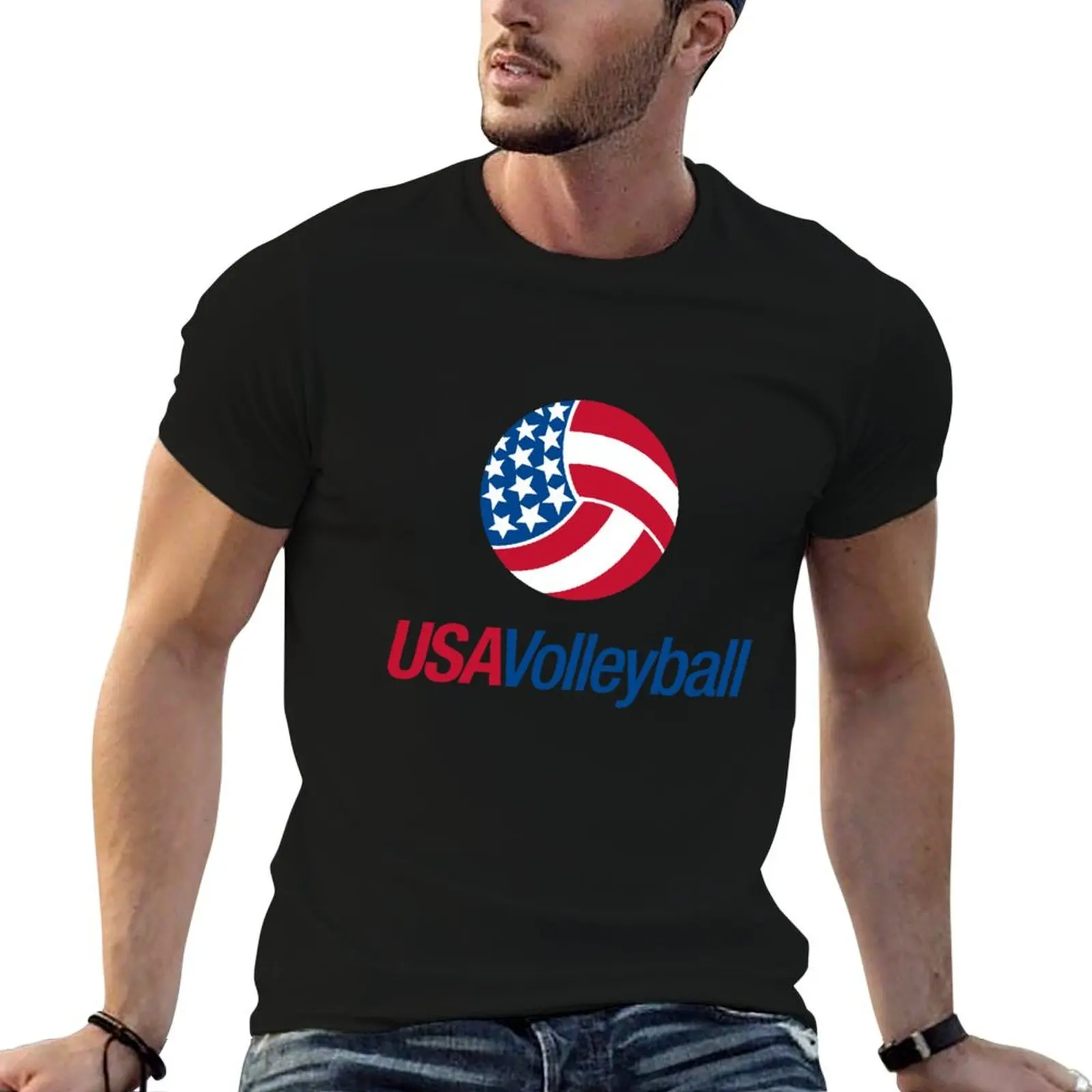 USA Volleyball T-Shirt funny t shirts man t shirts designer man t shirt cotton high quality T-shirt