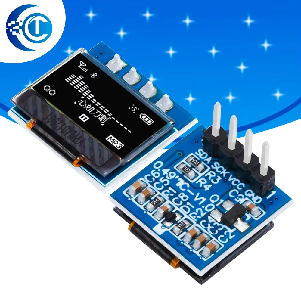 0.49 Inch OLED Display Module: 64×32 White Screen with SSD1306 Driver – I2C Interface for Arduino, AVR, STM32
