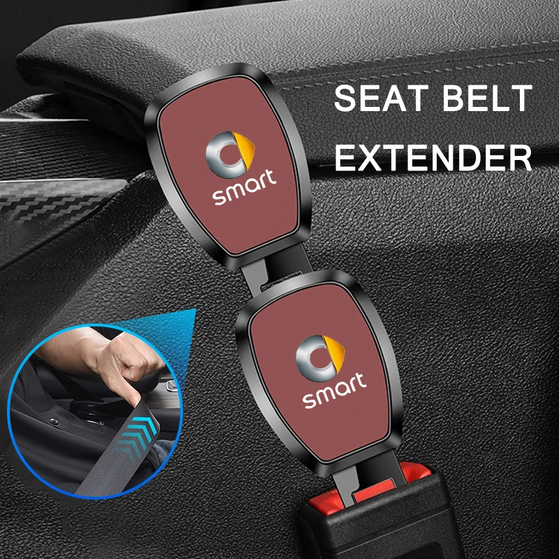 1pc Car Seat Belt Clip Extender Safety Seatbelt Lock Buckle Plug For smart fortwo forfour 453 451 450 Smart Logo Accessories