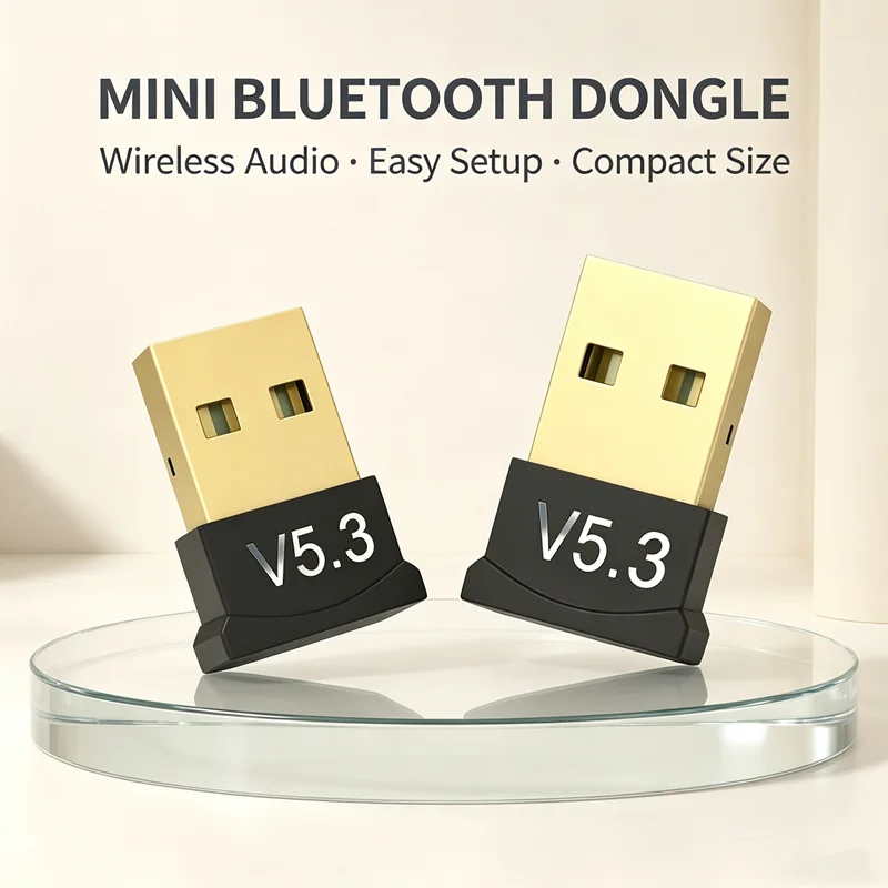 Upgraded 5.3 Receiver Wireless Audio Converter Adapter for PC Speaker, Laptop, Mouse and Keyboard
