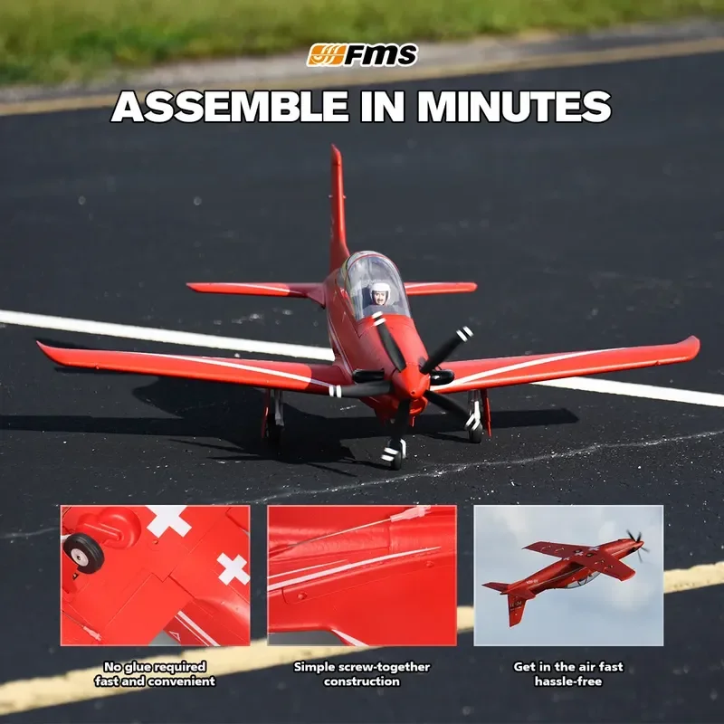 FMS Model 1100mm PC-21 Pilatus Trainer Aircraft Electric Aircraft Model Outdoor Assembly Remote-Controlled Fighter PC21