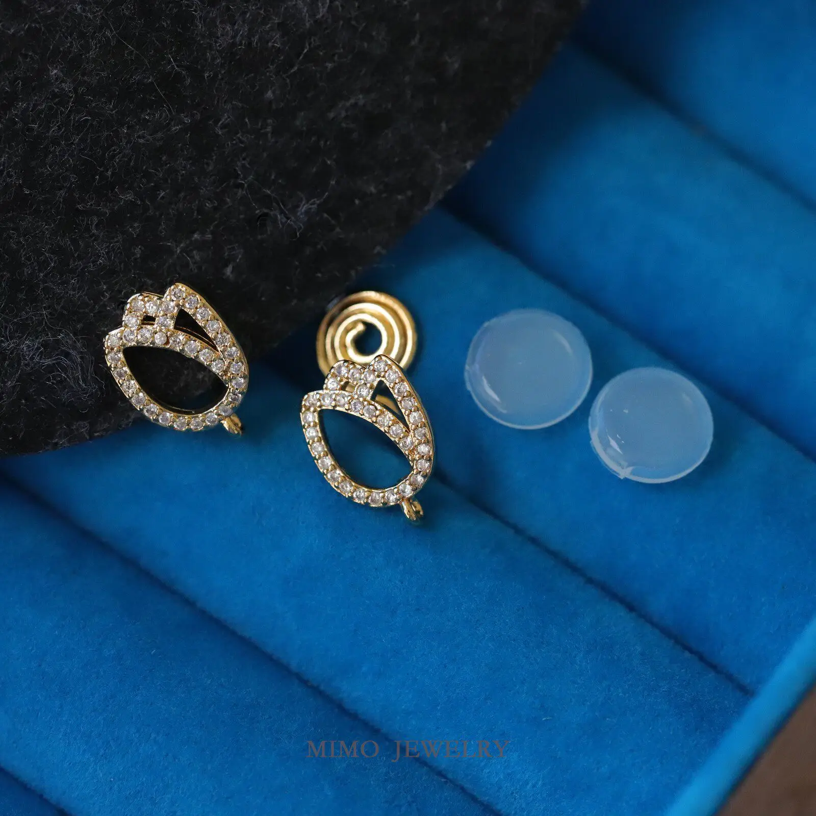 

Gold Plated Copper Earrings Base Blank Hollow Tulip 925 Silver Needle Ear Clips DIY Jewelry Making Supplies