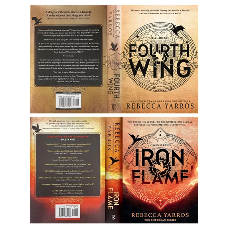 1 Book Rebecca Yarros Collection Set Fourth Wing & Iron Flame Paperback Book In English