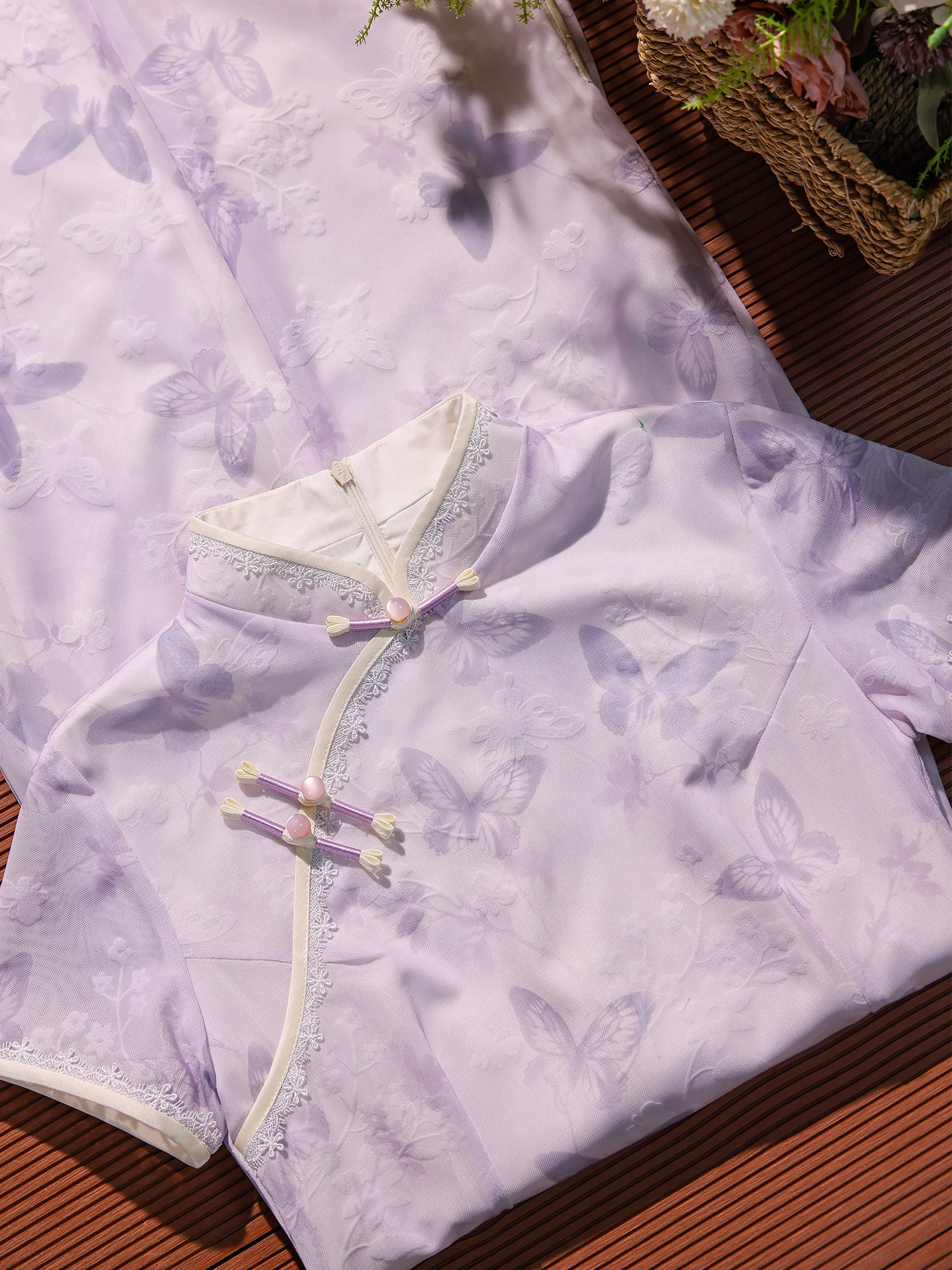 

Женское длинное платье в традиционном китайском стиле, фиолетовое, с вышивкой, низким разрезом, короткими рукавами и цветочным узором