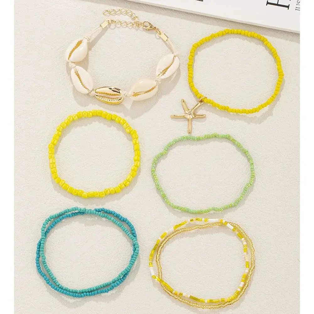 طقم أساور بوهيمية للفتيات ، أساور مطاطية بوهيمية قابلة للتكديس ، سوار كريستال متعدد الطبقات ، جديد #5