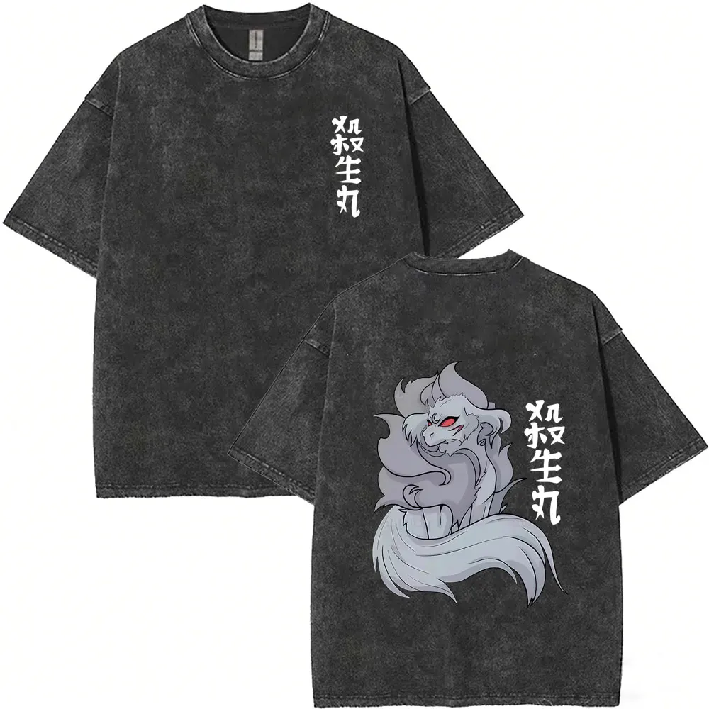 

Washed Vintage Anime Inuyasha Sesshomaru Merch T-shirt Men Women Casual Oversized T Shirts Men's Funny Cartoon Harajuku T-shirts