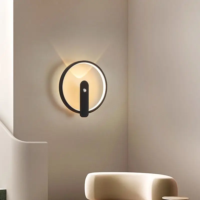 Modern Round LED Wall Light For Home Aisle Stair Bedroom Bedside Living Dining Room Balcony Indoor Lighting Wall Sconce Fixtures